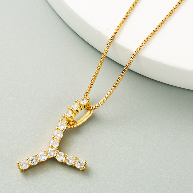Korean O Word Chain Geometric Letter Necklace Letter Love Clavicle Chain Hip Hop Necklace Wholesale display picture 1