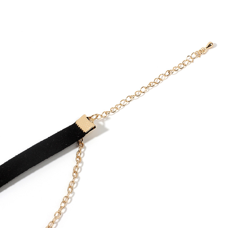 10g Weight Choker Classification Wedding, Travel Occasion Women'S Gender Simple Style Style Gold Color New Double  Simple Short  Velvet Love  Clavicle Chain Wholesale Nihaojewelry 9