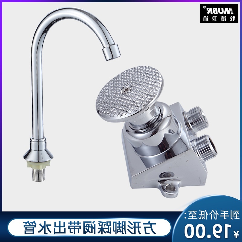All-copper single-cooled inclined basin vegetable basin pedal Flushing switch valve hospital toilet laboratory faucet