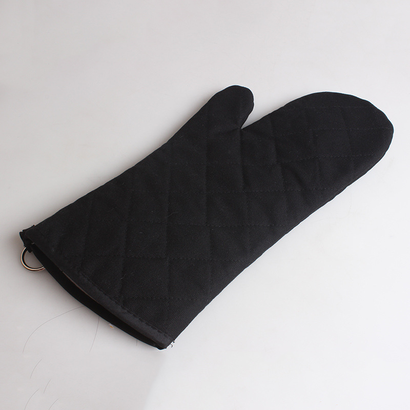 Guantes de barbacoa directa de fábrica con aislamiento de tela de algodón puro guantes engrosados barbacoa de alta temperatura resistente a cinco dedos anti-escaldado