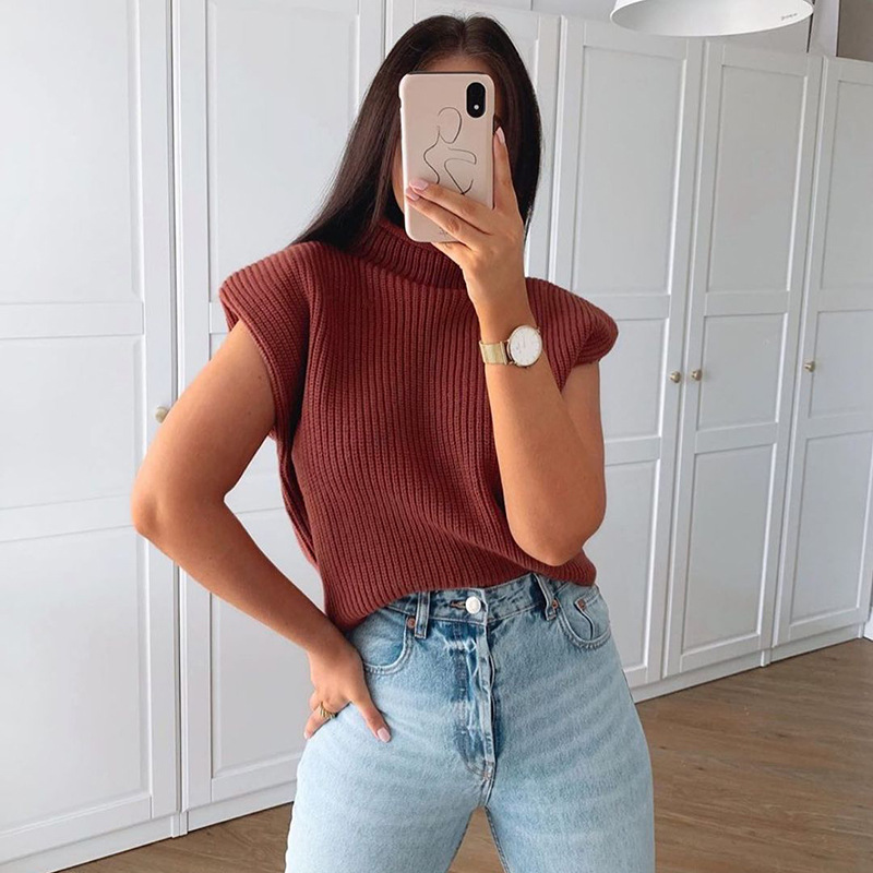 Nihaostyle Clothing Wholesale new casual solid color knitted bottoming shirt NSQYS66644