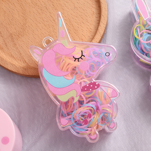 Boxed thickened disposable rubber band children's hair band girl's hair cartoon headband set baby internet celebrity hair accessories