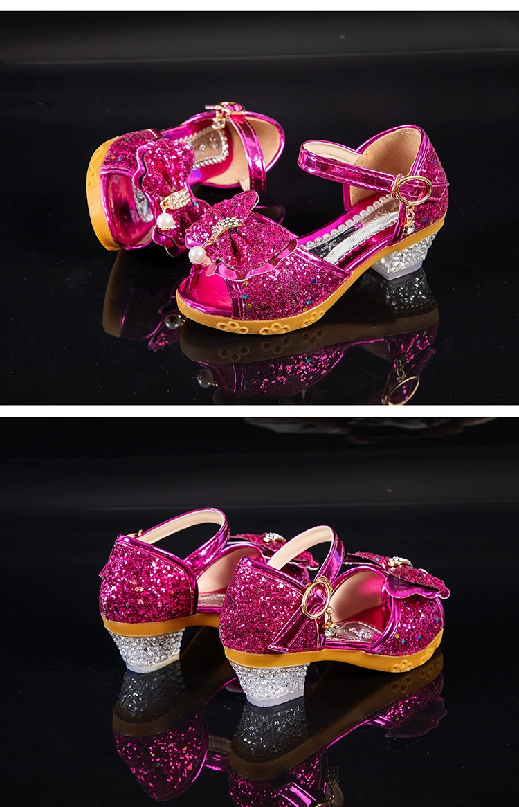 children's sandals near me Children's Shoes 2021 New Summer Casual Glitter Bowknot Spring High Heel Girls Shoes Fashion Princess Dance Party Sandals bata children's sandals