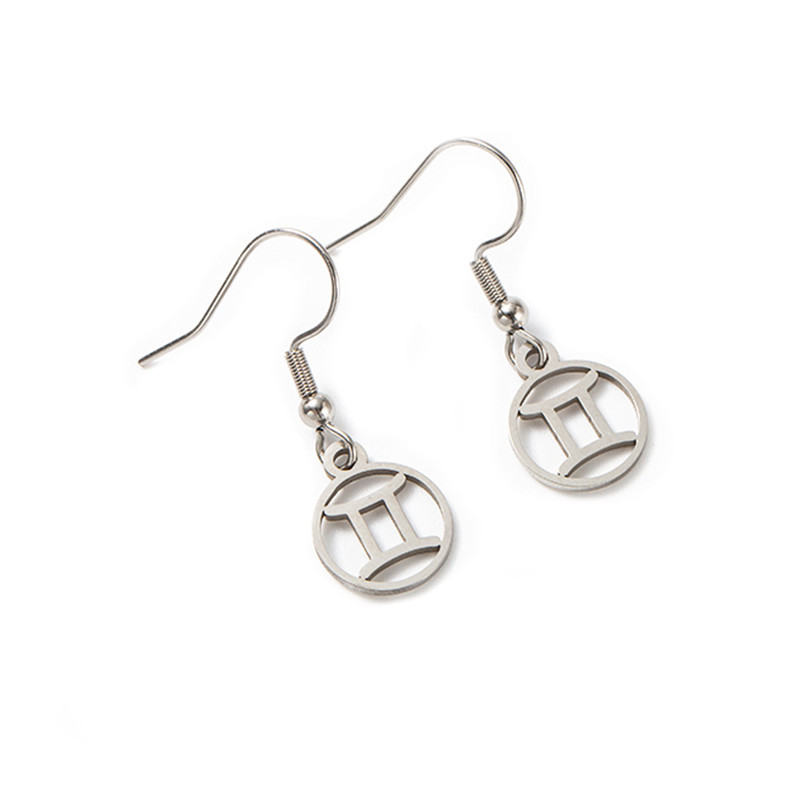 Twelve Constellations Fully Polished Cut Earrings display picture 6