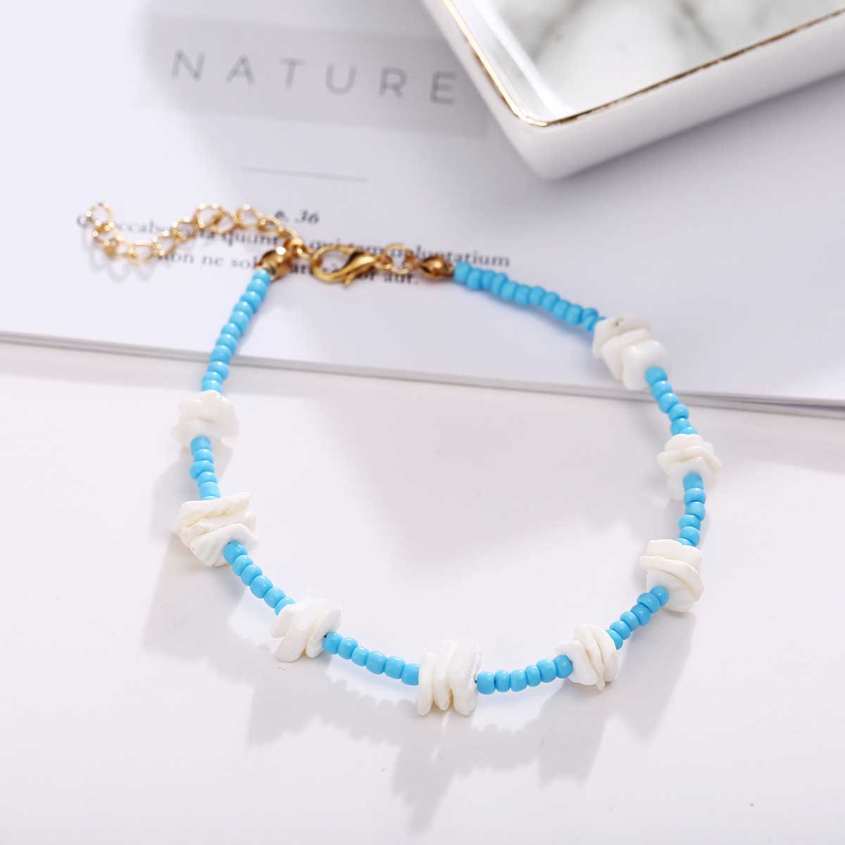 New Creative Broken Shell Hit Color Bead Creative Retro Anklet display picture 5