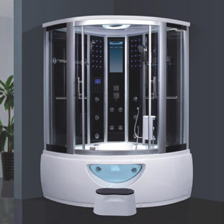Sala de vapor con computadora 1,3 m doble con bañera de masaje de acrílico baño integral sala de ducha de vapor húmedo