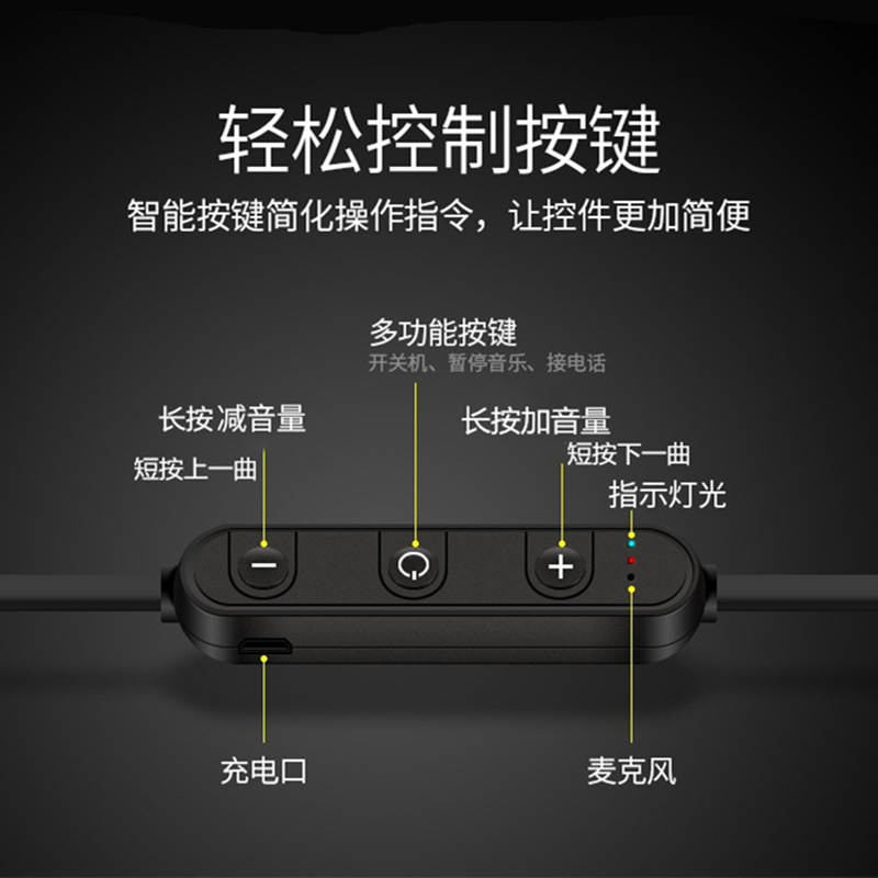 Auricular Bluetooth 001 deportes corriendo auricular inalámbrico Halter estéreo binaural metal de succión magnética comercio exterior en stock