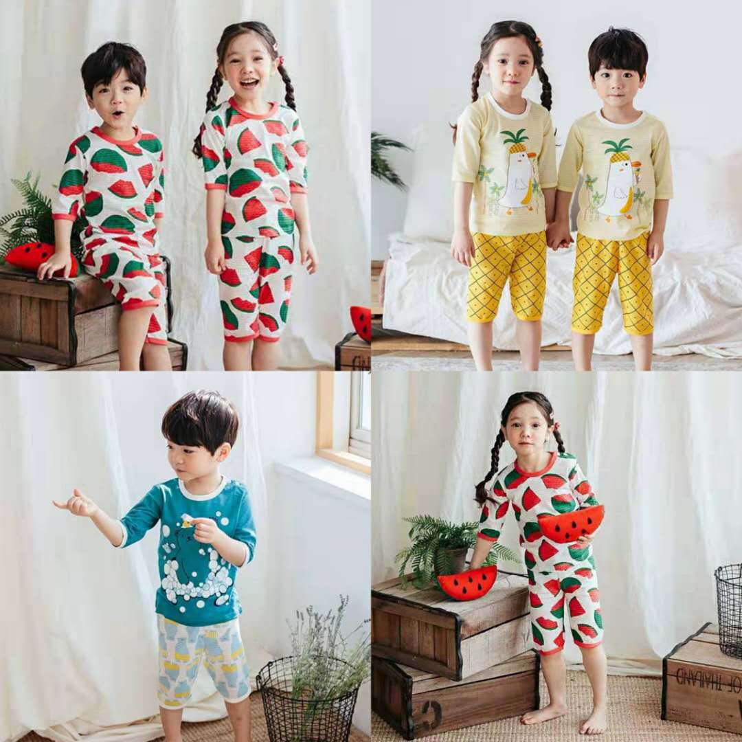 2019 Amoi the republic of korea children Underwear suit Home Furnishings 7 pants child air conditioner Pajamas ultrathin puco