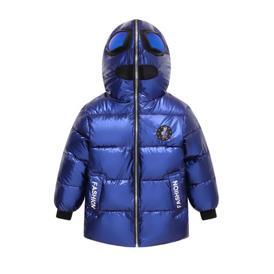 儿童棉服女童奥特曼外套中大童洋气厚保暖冬装男童中长款羽绒棉袄