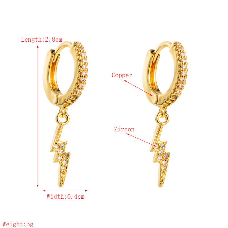 High-quality Personalized Lightning-shaped Earrings display picture 1