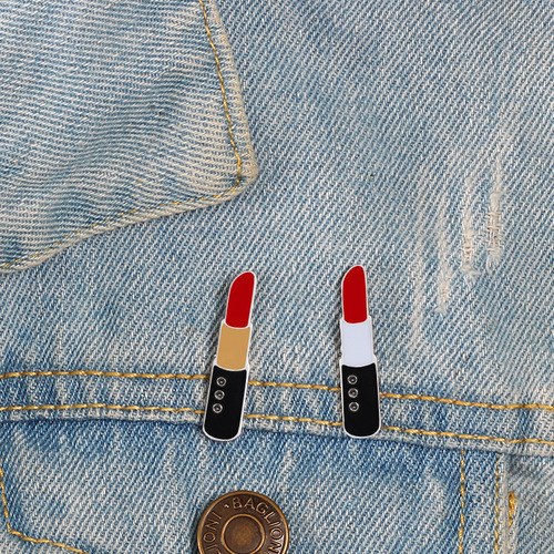 Creative fashion brooch female cartoon lipstick corsage student cute coat bag pin mini abstract small badge
