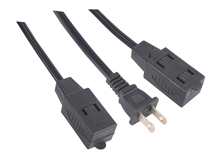 厂家美标UL延长线6FT9FT12FT SPT-2 2*16AWG室内延长线延长电源线