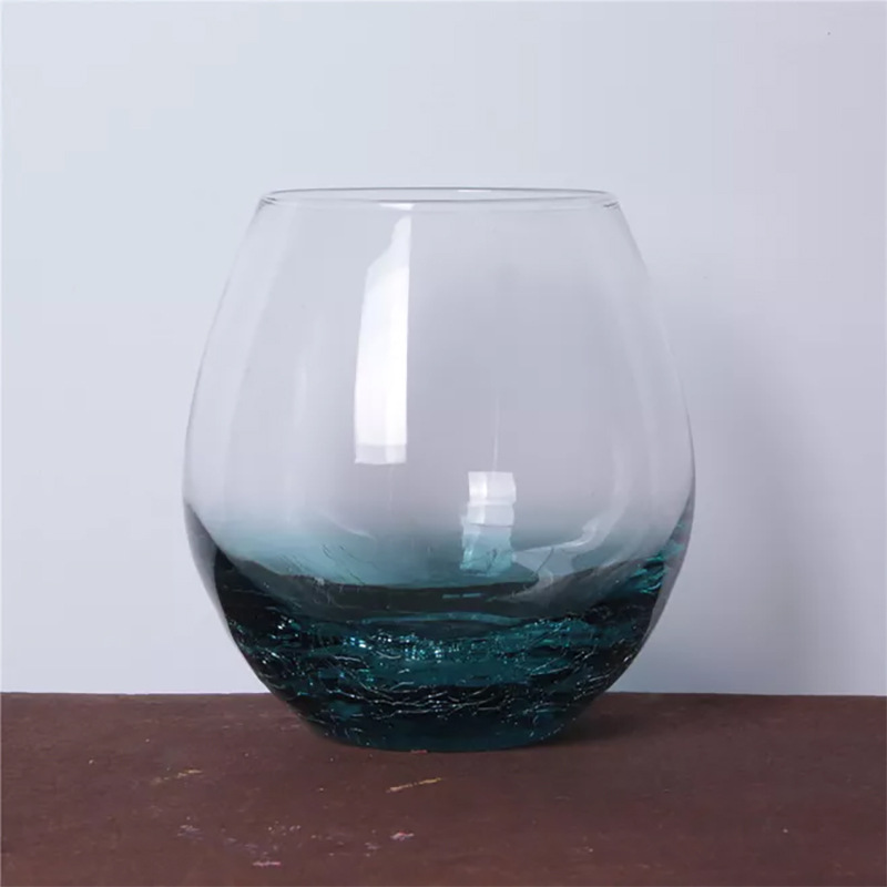 Разводья льда небесно-голубой виски кристалл стекло творческий Яичная чашка западное вино виски Luo Luo кубок толстые не упал Венг Кубок