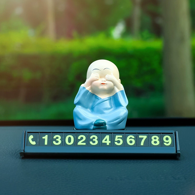 Временная парковочная табличка для автомобиля Мультфильм Автомобиль Скрытый номер телефона Перемещение номерного знака Креативные принадлежности для салона автомобиля