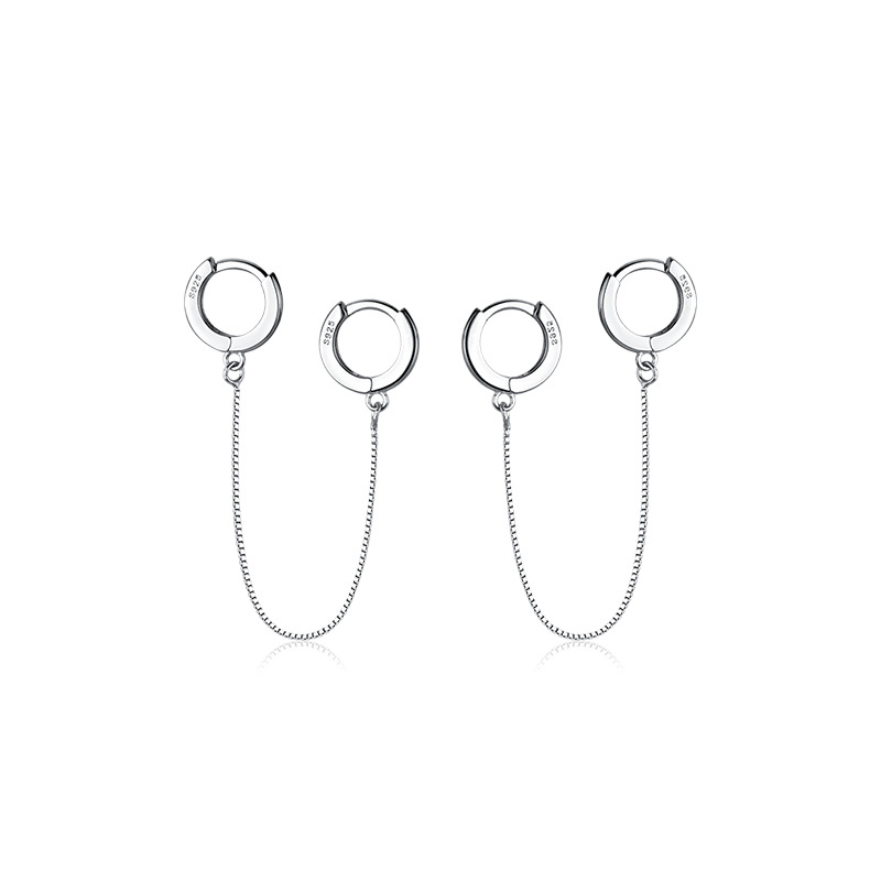 Eloch s925 botón de orejas de plata para mujeres coreanas frescas y simples paisaje agujeros de orejas temperamento de orejas G7420