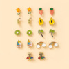 Brand cute fruit earrings, set, accessory, internet celebrity