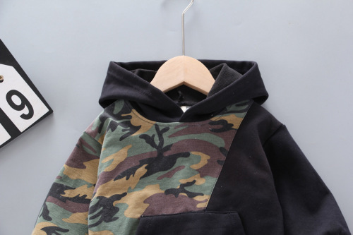  children's versatile autumn new style boys' loose children's clothing T-shirt long-sleeved sweatshirt camouflage pants suit one piece drop shipping