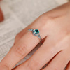 Retro ring, crystal, stone inlay for beloved, silver 925 sample, wholesale