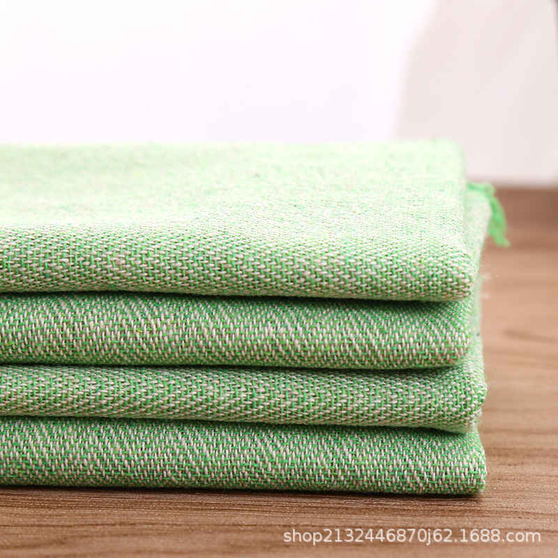绿色色织箭头纹布上浆布  收纳盒家庭装饰  绿白色盒子布料