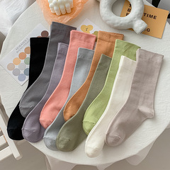Early Autumn New Women's Basic Color Ankle Socks Casual Muted Color Series Simple Thin Cotton Socks
