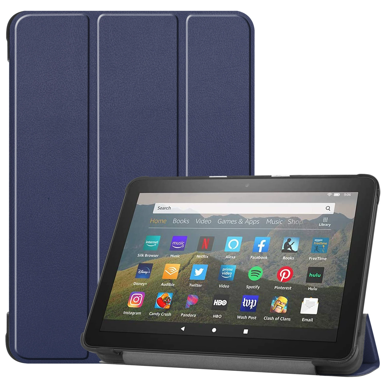 Applicable to 2020 Amazon Kindle Fire HD8 tablet leather case HD8 three -fold protective cover dormant shell