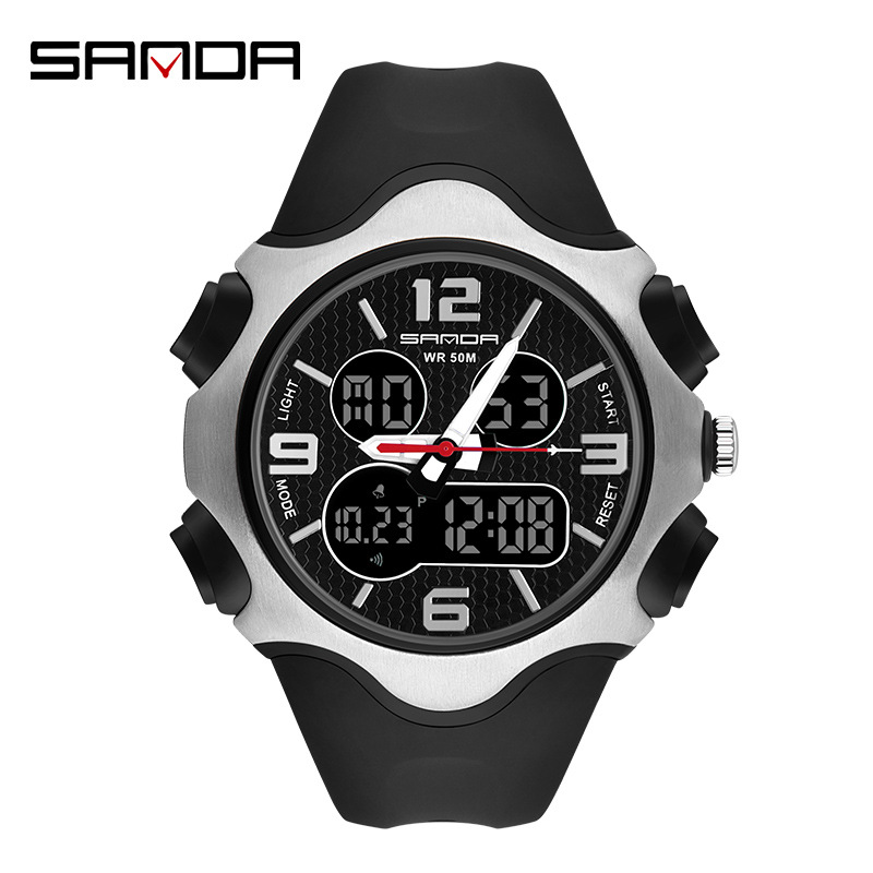 三达军事多功能防水运动表学生户外手表男女手表三针数字显电子表|ms