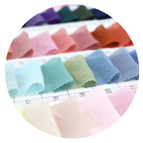 75D chiffon hand-painted fabric, pleated soft flower crepe fabric, Hanfu shirt dress chiffon fabric