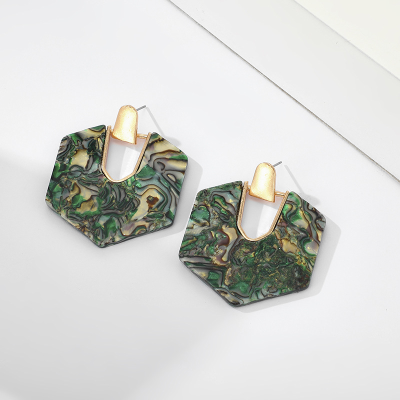 new fashion craft tassel acrylic earrings geometric hexagon earrings female wholesale nihaojewelrypicture6