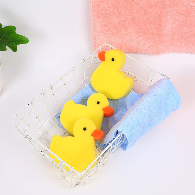 Esponja de baño para recién nacido, oso, pato, estrella, forma de