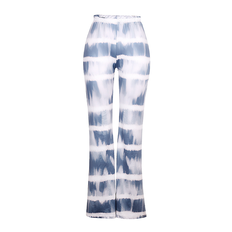 loose casual printed flared trousers NSKX8448
