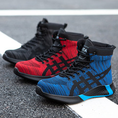 Labor protection shoes for men, anti-smash, anti-puncture, work protective work shoes, winter plus velvet, warm, thickened, lightweight safety shoes