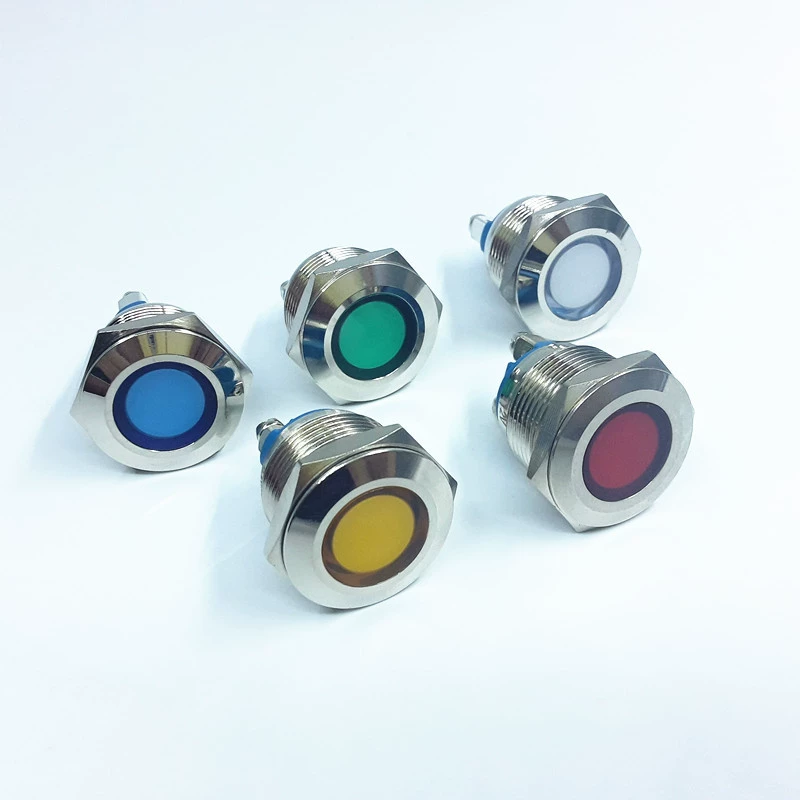 Metal indicator lamp, power supply, lights, 19mm, 19mm