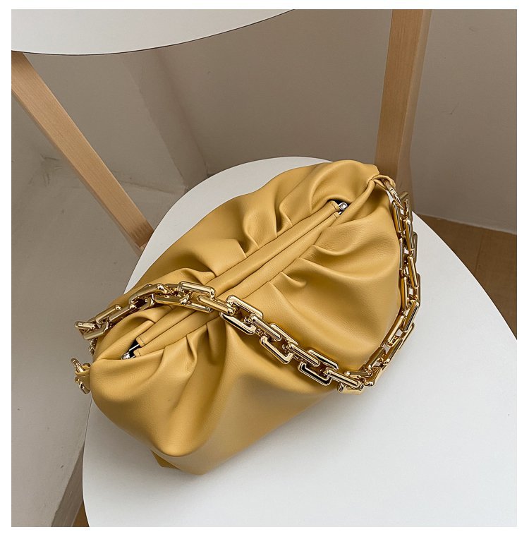 Women's Medium Pu Leather Solid Color Streetwear Cloud Shape Lock Clasp Underarm Bag display picture 15