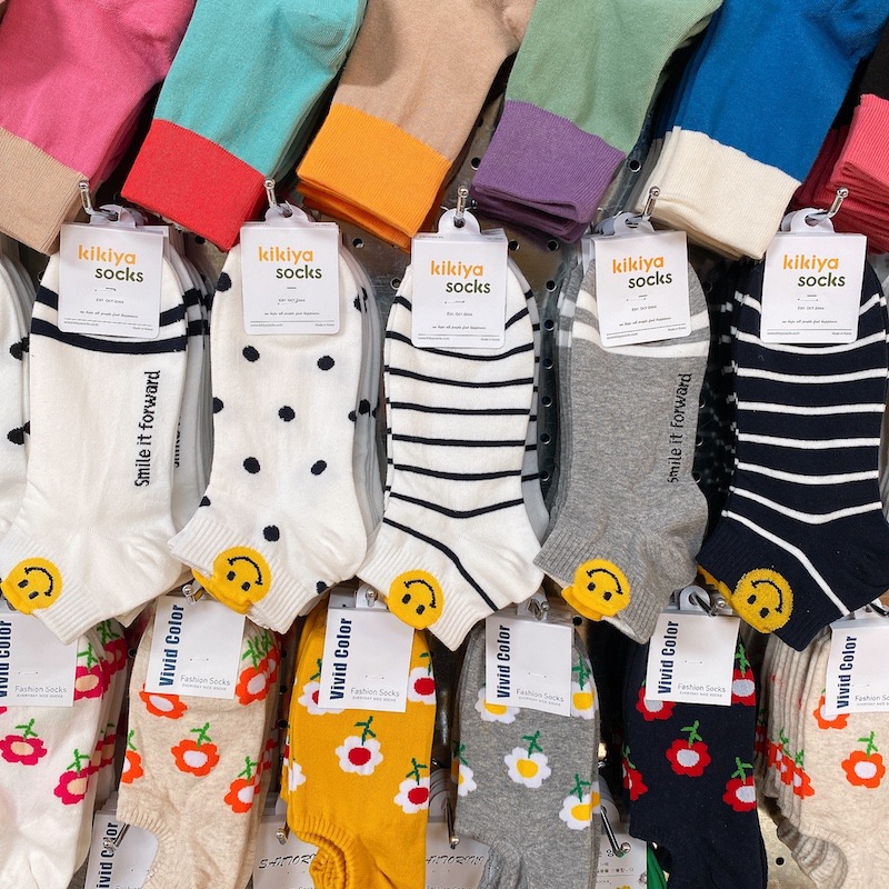 Korean socks, East, East Gate, Kikiya2020, spring, summer, new Japanese smiley striped dot short stockings