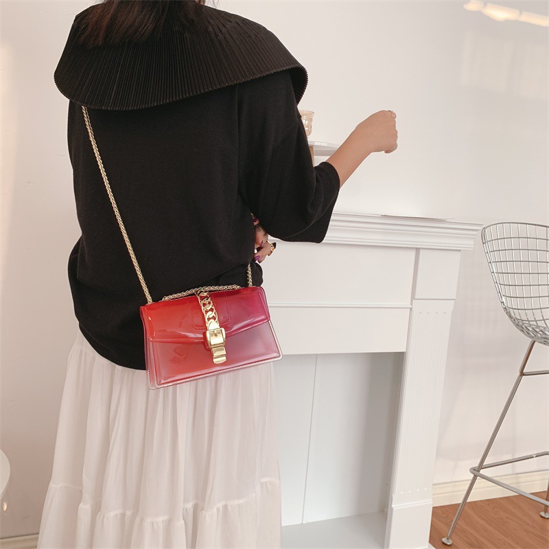 Summer 2025 new gradient jelly bag, fashionable color-blocking chain bag, crossbody single-shoulder bag, ladies' small bag undefined