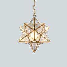 美式全铜星星餐厅吊灯简约卧室吧台客厅灯创意个性走廊设计灯具