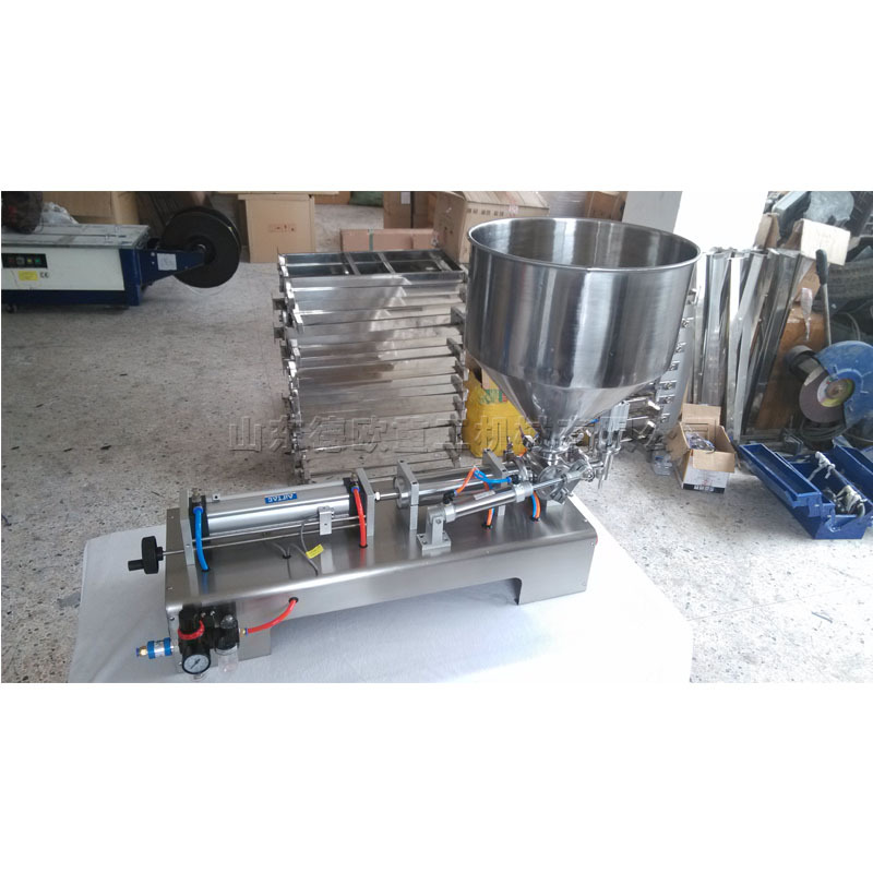 半自动气缸膏体灌装机 豆瓣酱浓酱装瓶机 漱口水洗眼液装罐机现货