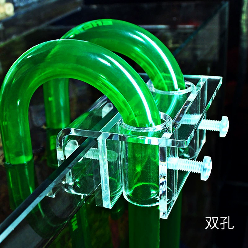 Высокопрозрачный акрилатный вход и выход водопровода с фиксированным зажимом водопровода с фиксированным держатель трубы с одним двойным отверстием 21mm/26mm