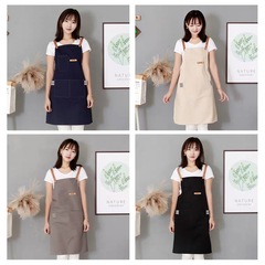 Adult apron custom-made women's LOGO restaurant cafe milk tea shop men's reverse clothing pure cotton canvas denim bib trendy