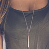 Fashionable metal golden necklace, European style, simple and elegant design, gold and silver, wholesale