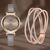 Fashionable swiss watch, crystal bracelet, set