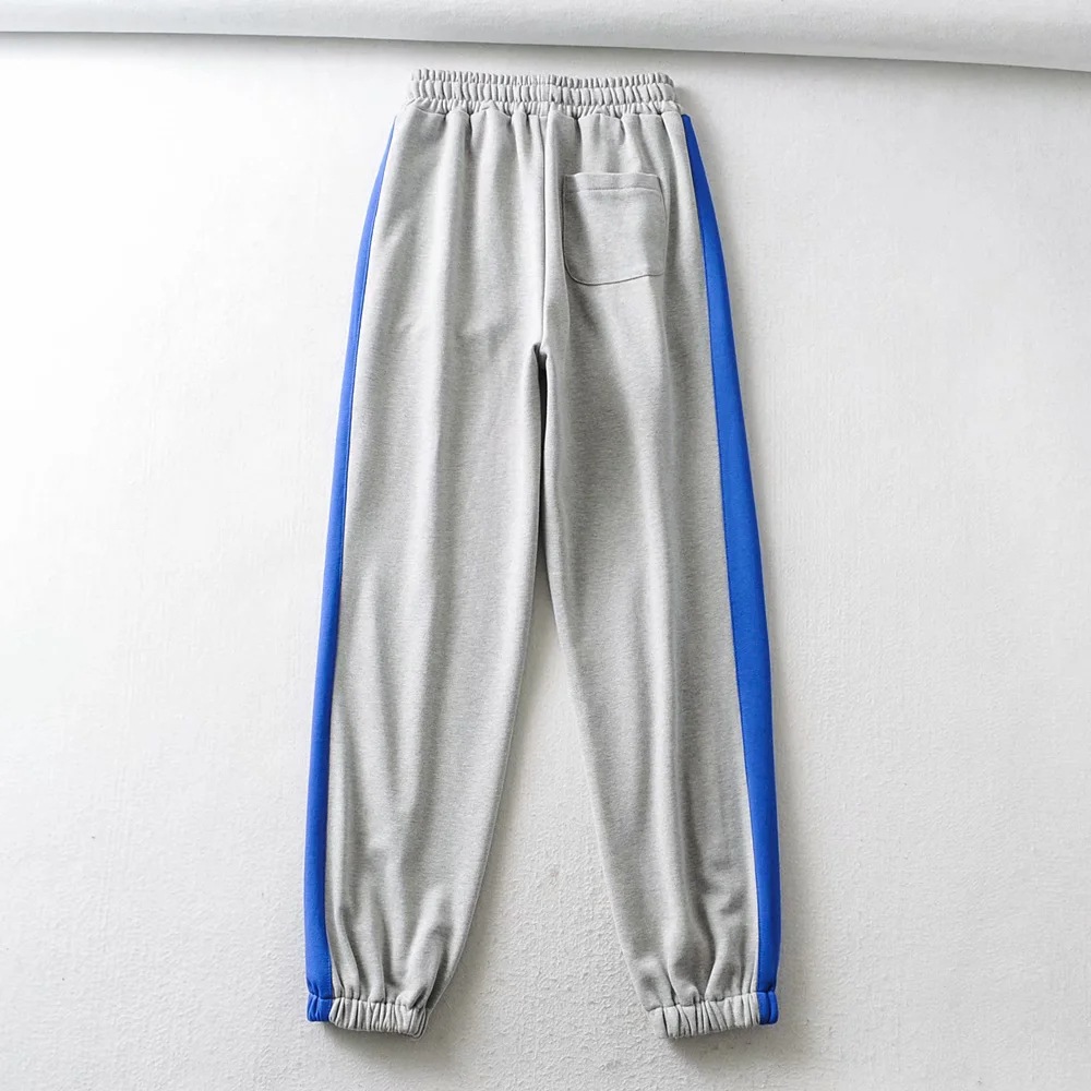 plus velvet color matching drawstring sweatpants  NSHS23804