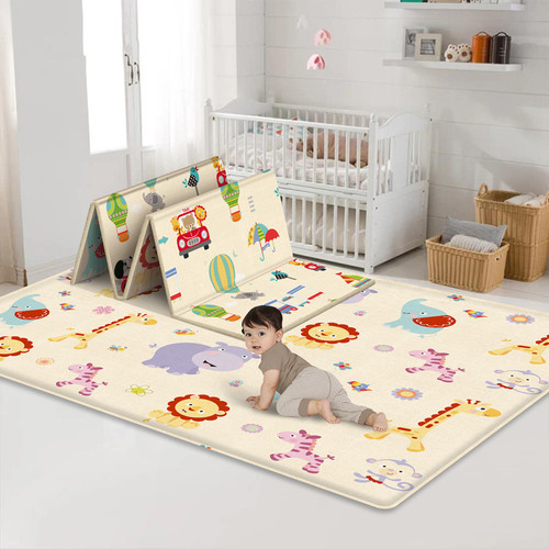 Children's Baby Indoor Home Use Odorless Foldable Mat, Infant Cartoon Thick Interlocking Living Room Crawling Mat