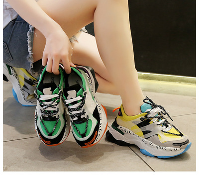 chic小白鞋平底系带板鞋女春款韩版百搭拼色休闲鞋2020新款鞋