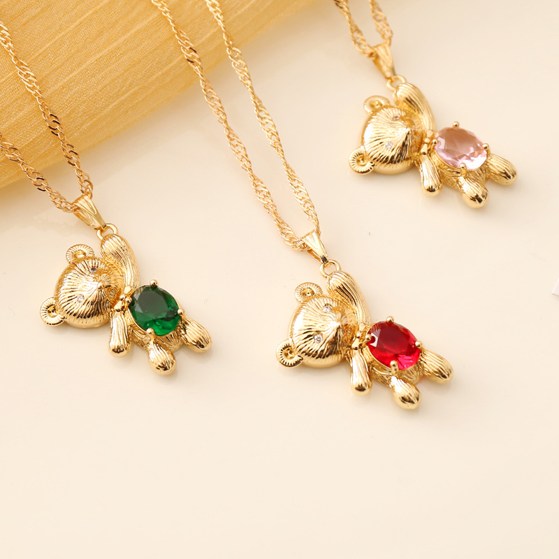 Fashion Multicolor Bear Necklace display picture 2