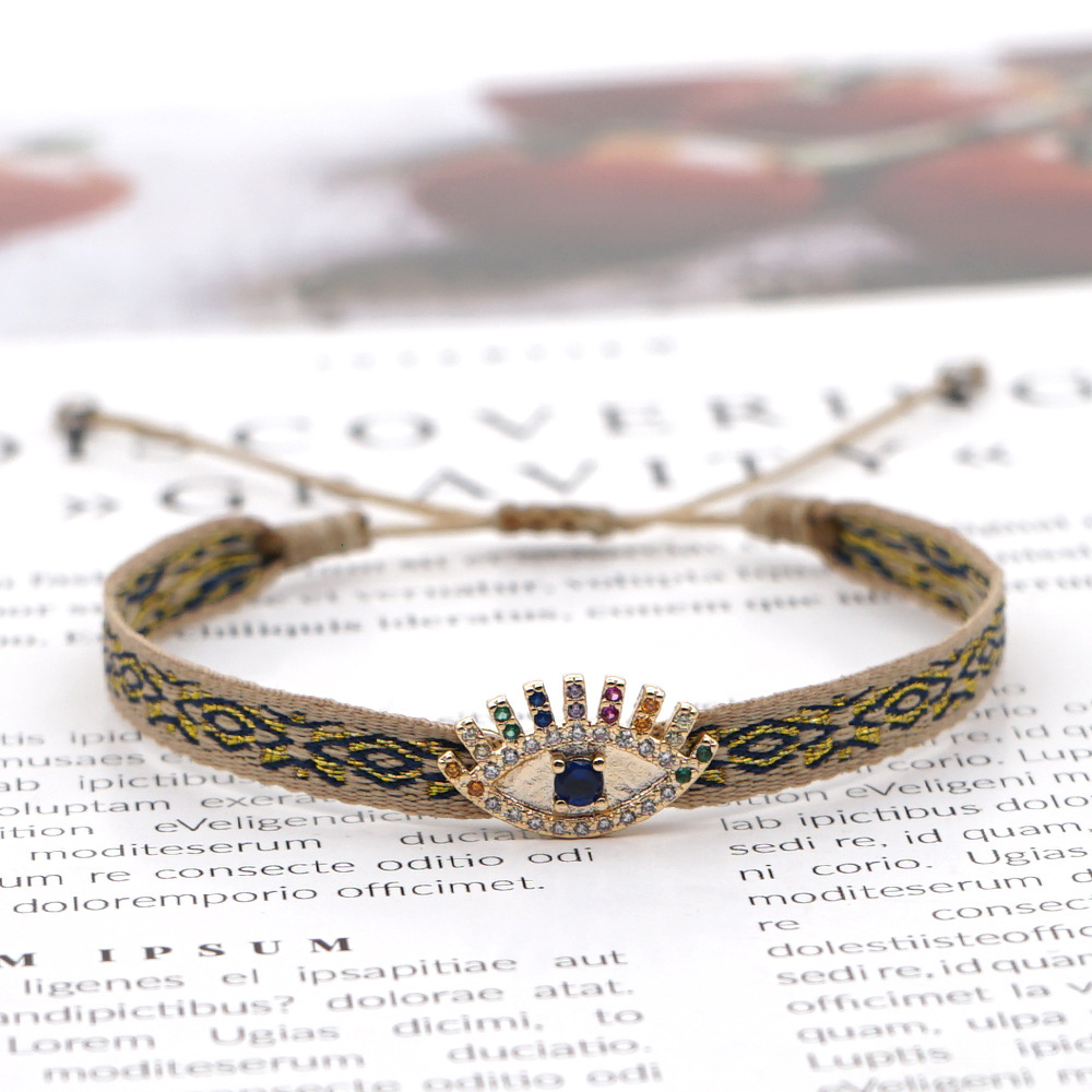 1 Piece Casual Letter Silk Thread Knitting Artificial Rhinestones Women's Bracelets display picture 1