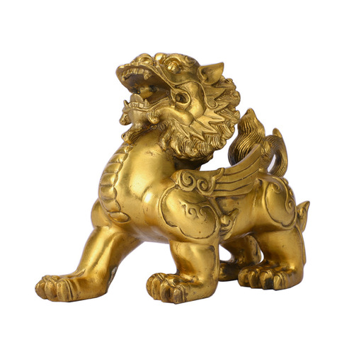 Brass Pi Xiu Ornament Pair Home Living Room Office Decoration Bronze Crafts Manufacturer Wholesale Copper Pi Xiu