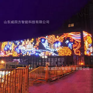 2021春节商场景区售楼处城市亮化亮化 玻璃霓虹灯大型灯饰画定制