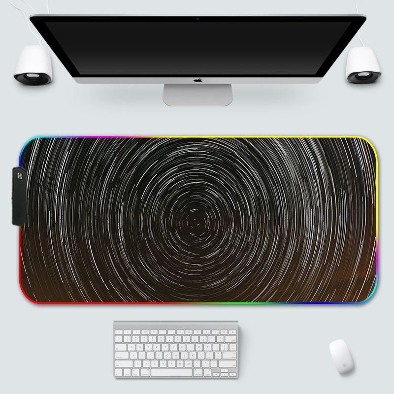 Mouse RGB oversize con illusione LED nero luminoso per computer, tappetino da scrivania, game pad_voghion.com