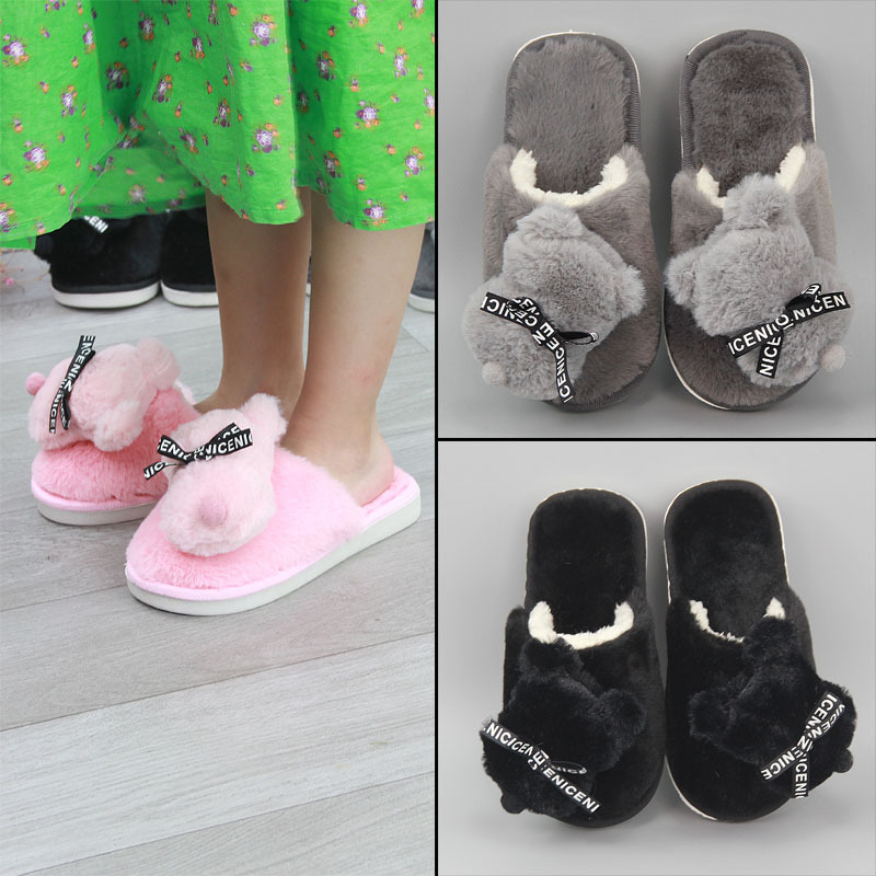 儿童新款拖鞋居家室内卡通男女童毛毛拖鞋防滑保暖宝宝棉拖鞋|ru
